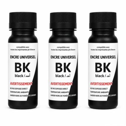 3 bouteilles encre noire