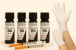 Pack 4 Bouteilles 60ml Encre Noir Universel + 2 seringues et gants – Image 2