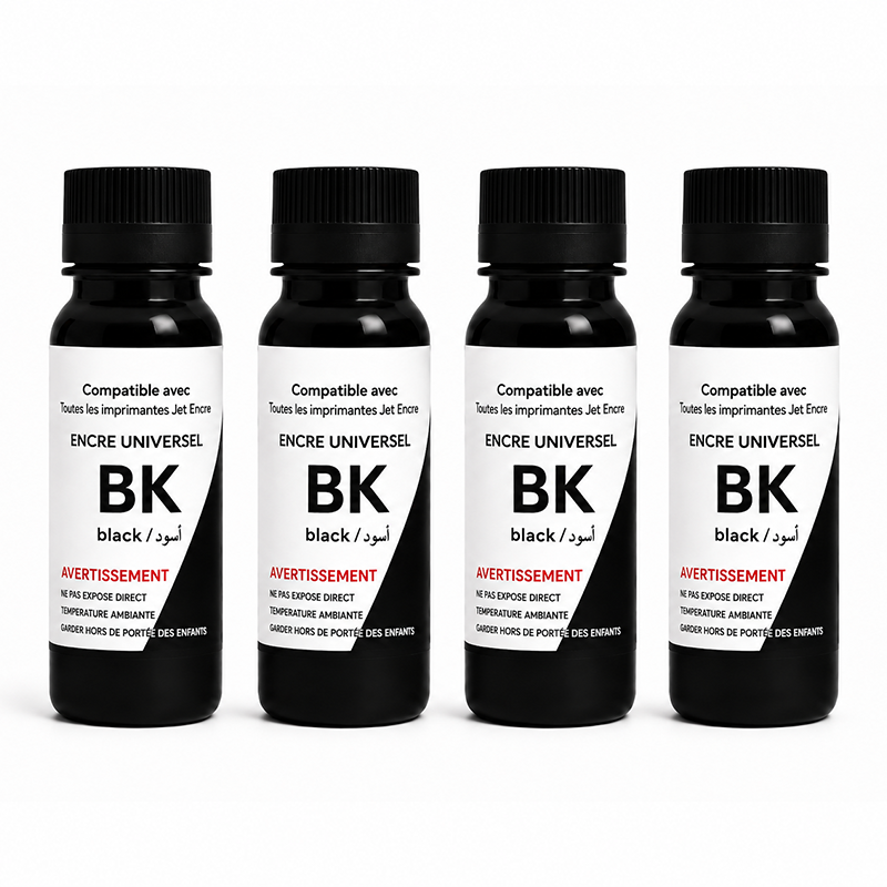 4 bouteilles encre universel pour imprimante canon hp