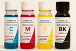 Pack 4 Bouteilles 60ml Encre Universel + 4 seringues et gants