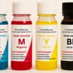 Pack 4 Bouteilles 60ml Encre Universel + 4 seringues et gants