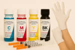 Pack 4 Bouteilles 60ml Encre Universel + 4 seringues et gants – Image 2