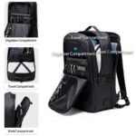 Sac à Dos Urbain Multifonction avec Poches Amovibles – Noir Élégant – Image 3