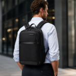 Sac à dos noir pour ordinateur portable avec port USB – Design professionnel et élégant – Image 3